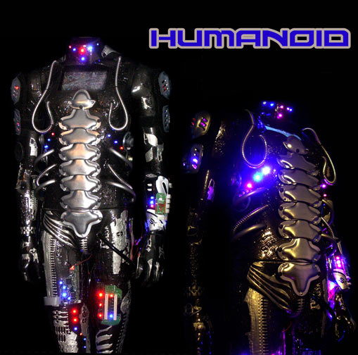 Humanoid robot by light artist Jane Webb
