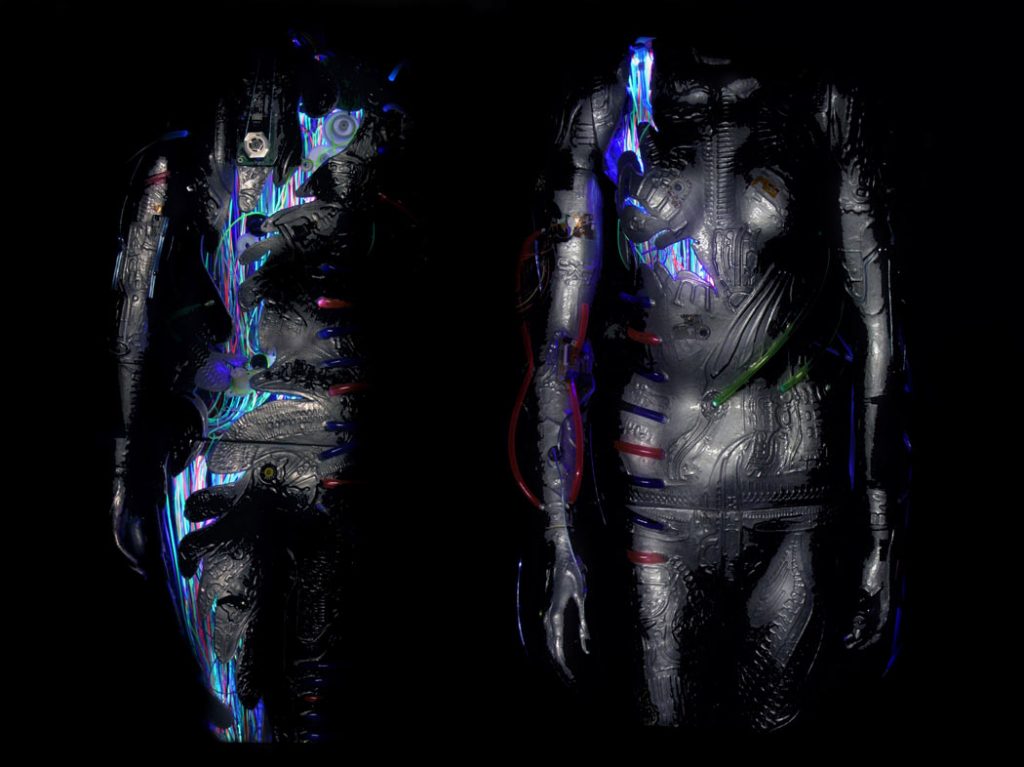 Futuristic female humanoid sculpture by Jane Webb
